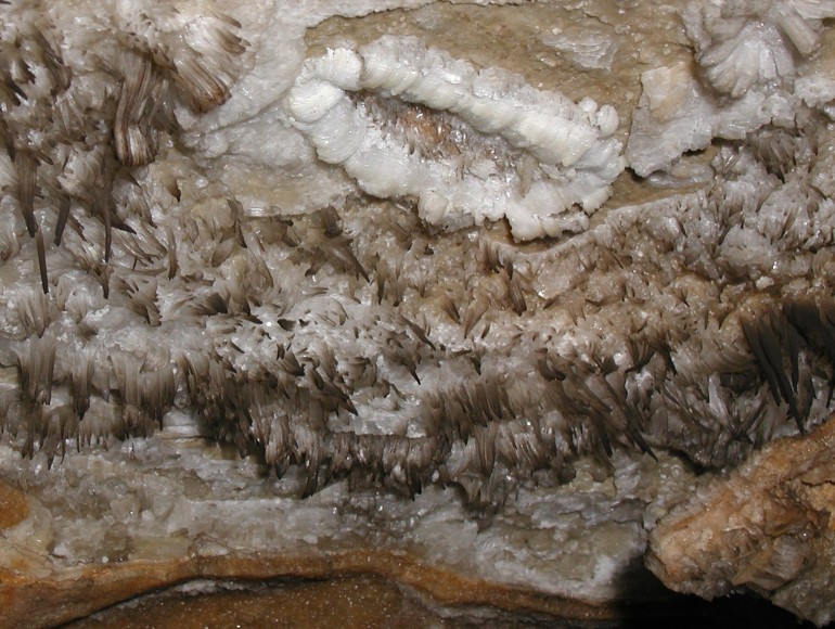 Photo of gypsum in Jugornot Cave.