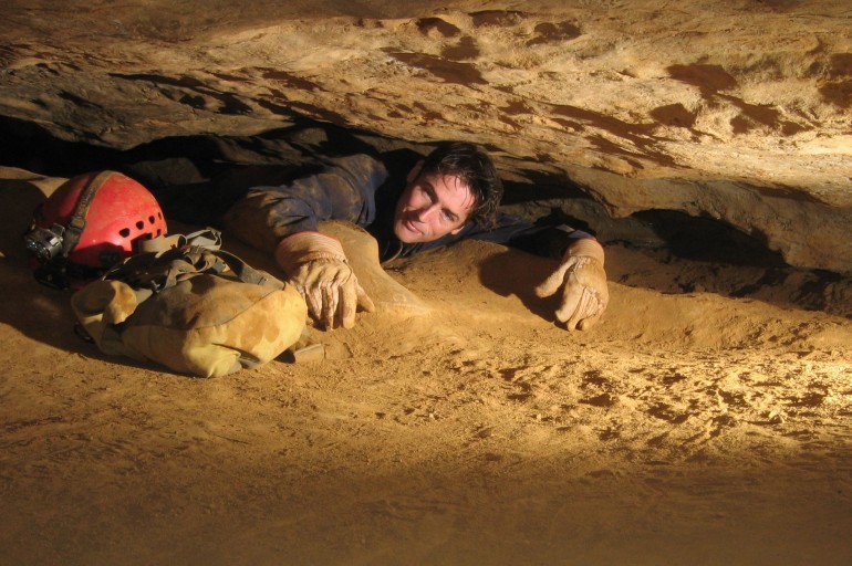 Another Bone Cave crawl about a foot high.